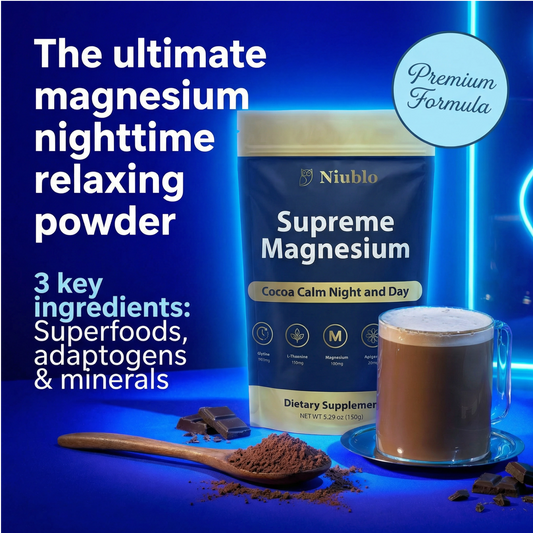NIUBLO™ Supreme Magnesium Cocoa Night and Day Wellness Support:  Calm Days, Restful Nights